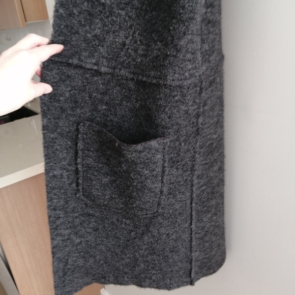 Anthropologie Moth Morris Wool Sleeveless Duster Vest Gray Maroon XS/S - Picture 10 of 17